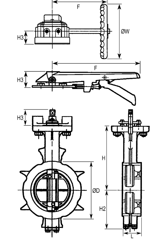 Nodulair gietijzeren dubbel excentrische Tomoe vlinderklep&nbsp;&nbsp;|&nbsp;&nbsp;KP-1063